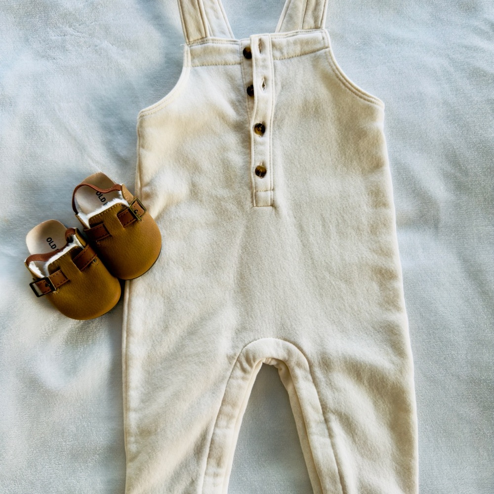 Cream Kids Overalls/shoe bundle deal